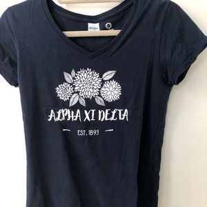 Alpha xi delta v neck navy t shirt
